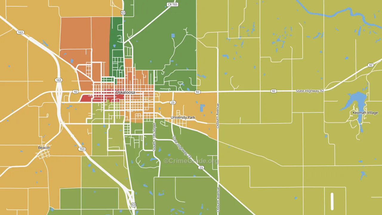 University Park, IA Map of Vandalism Rates
