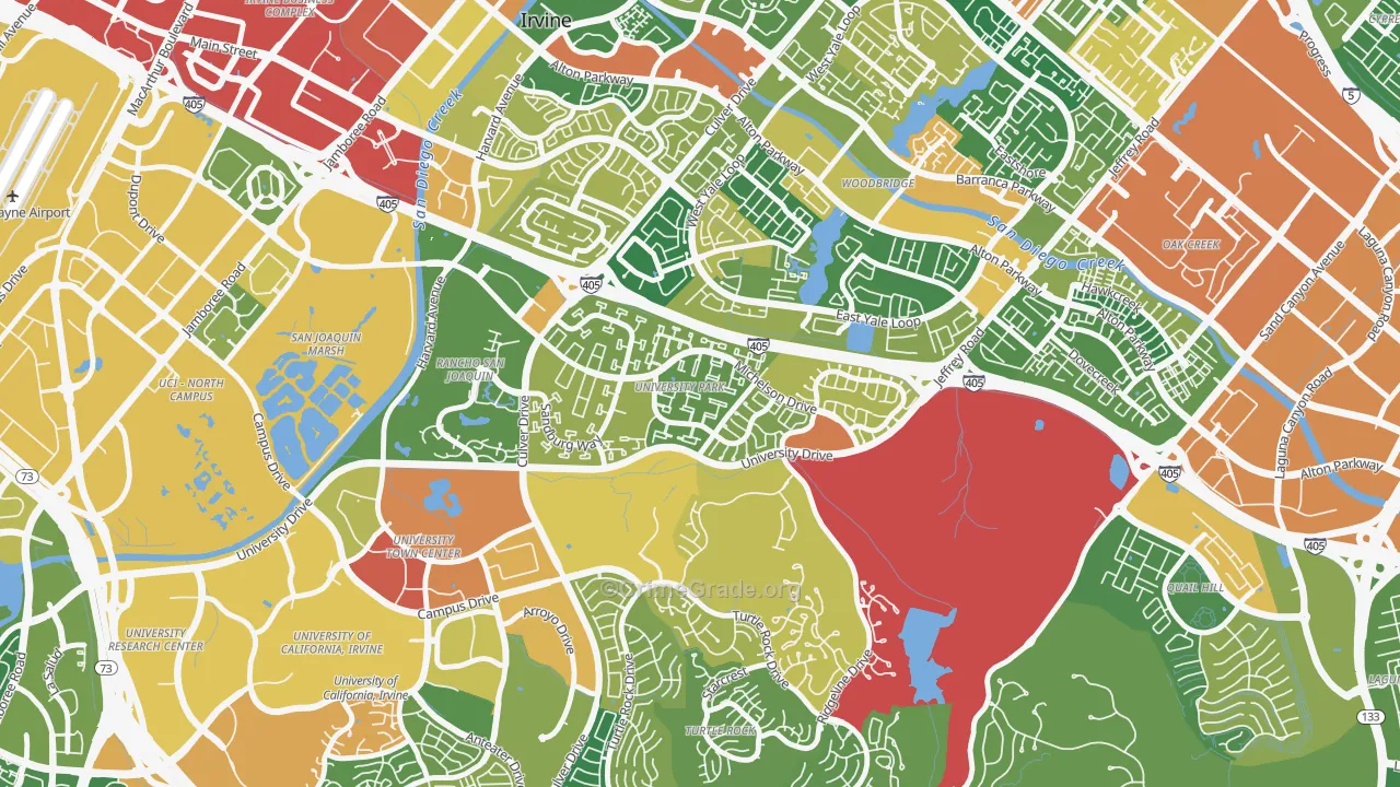 University Park, Irvine, CA Map of Vandalism Rates