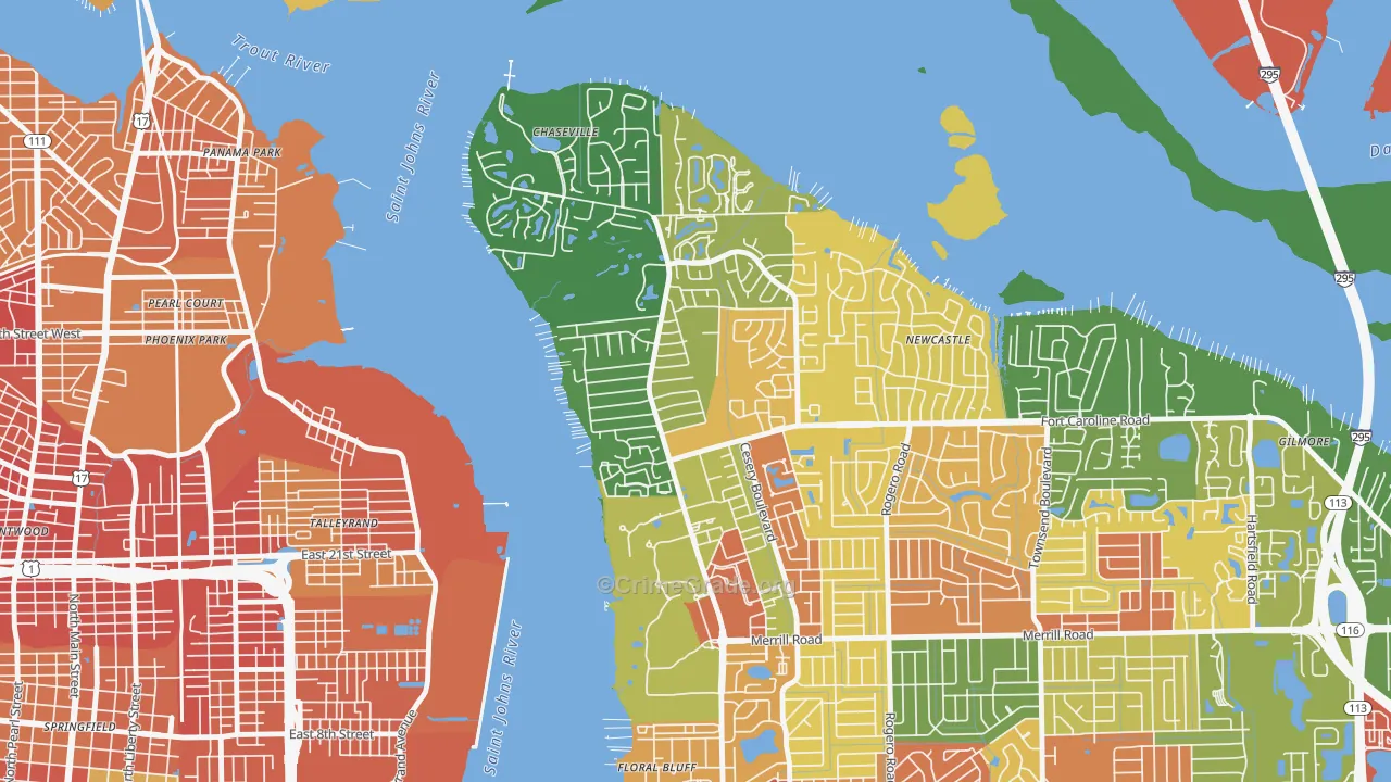 University Park-Jacksonville, Jacksonville, FL Map of Vandalism Rates