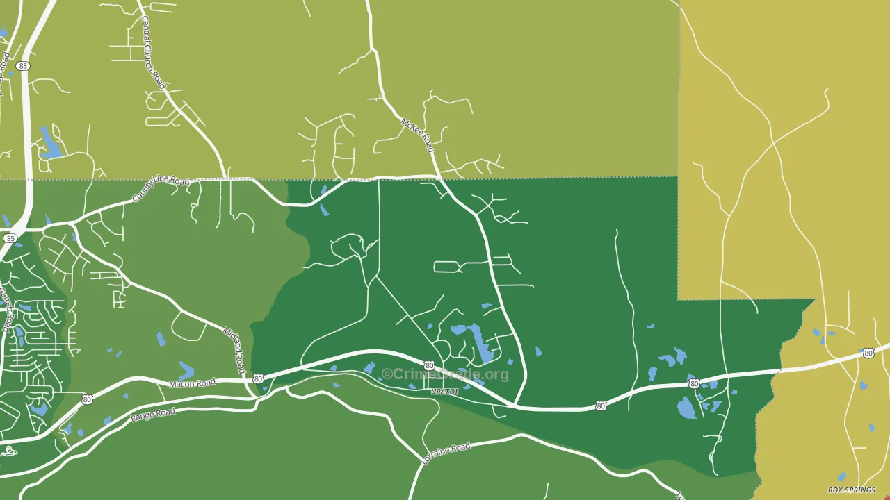 Upatoi, GA Map of Vandalism Rates