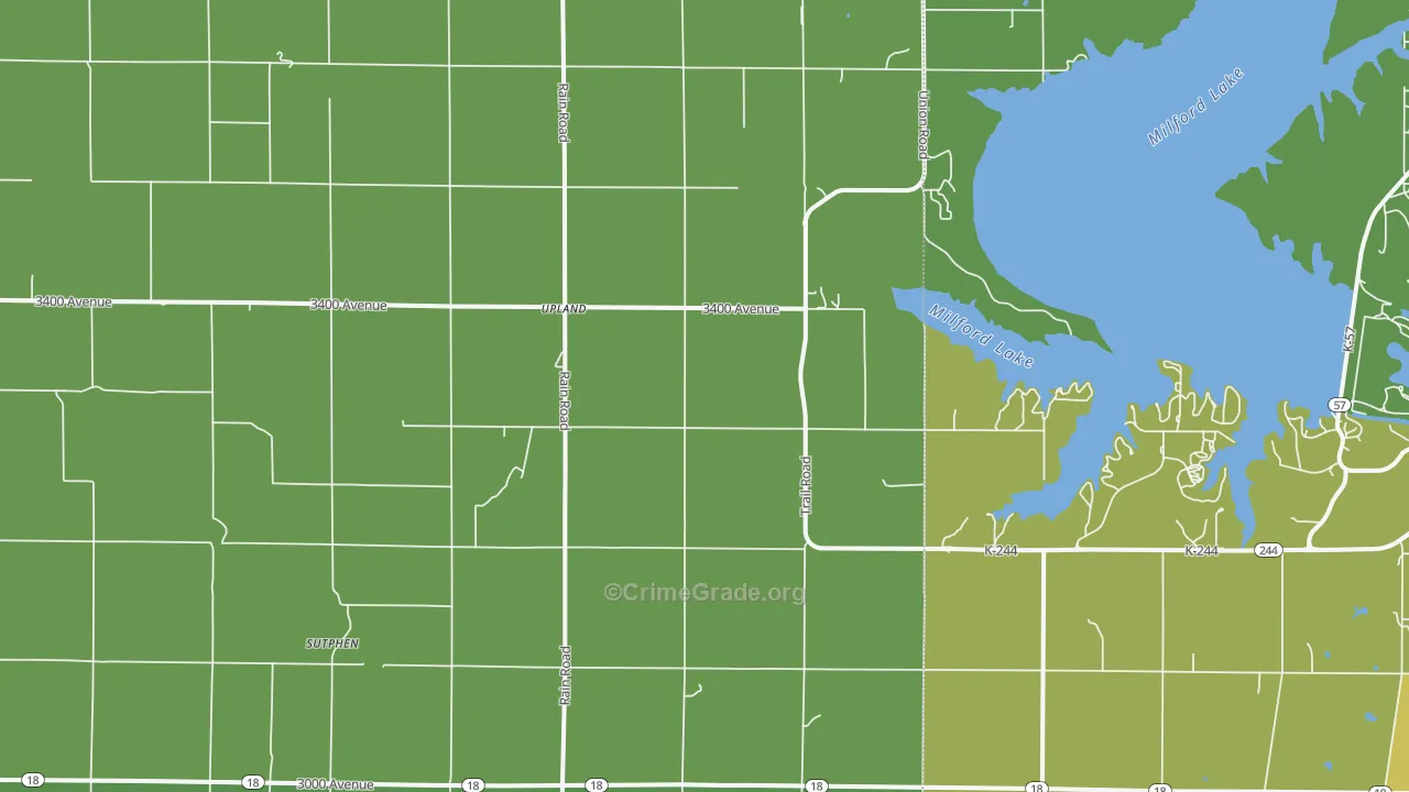 Upland, KS Map of Vandalism Rates