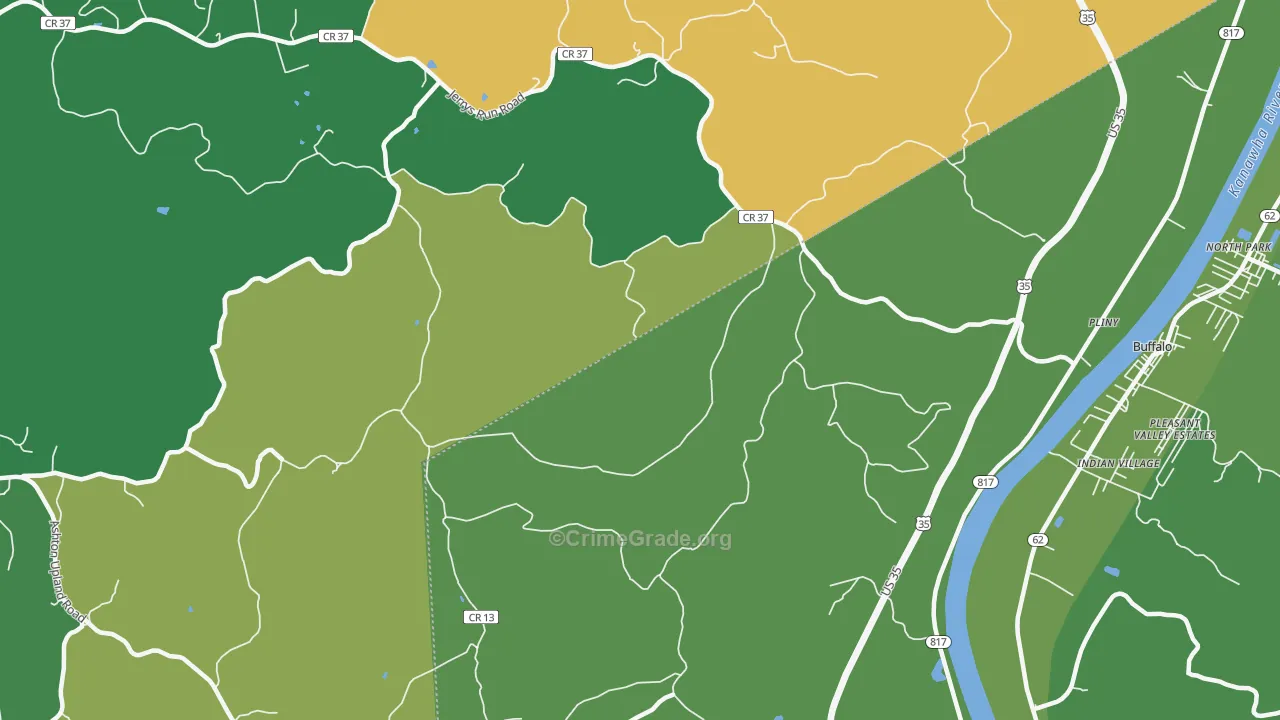 Upland, WV Map of Vandalism Rates