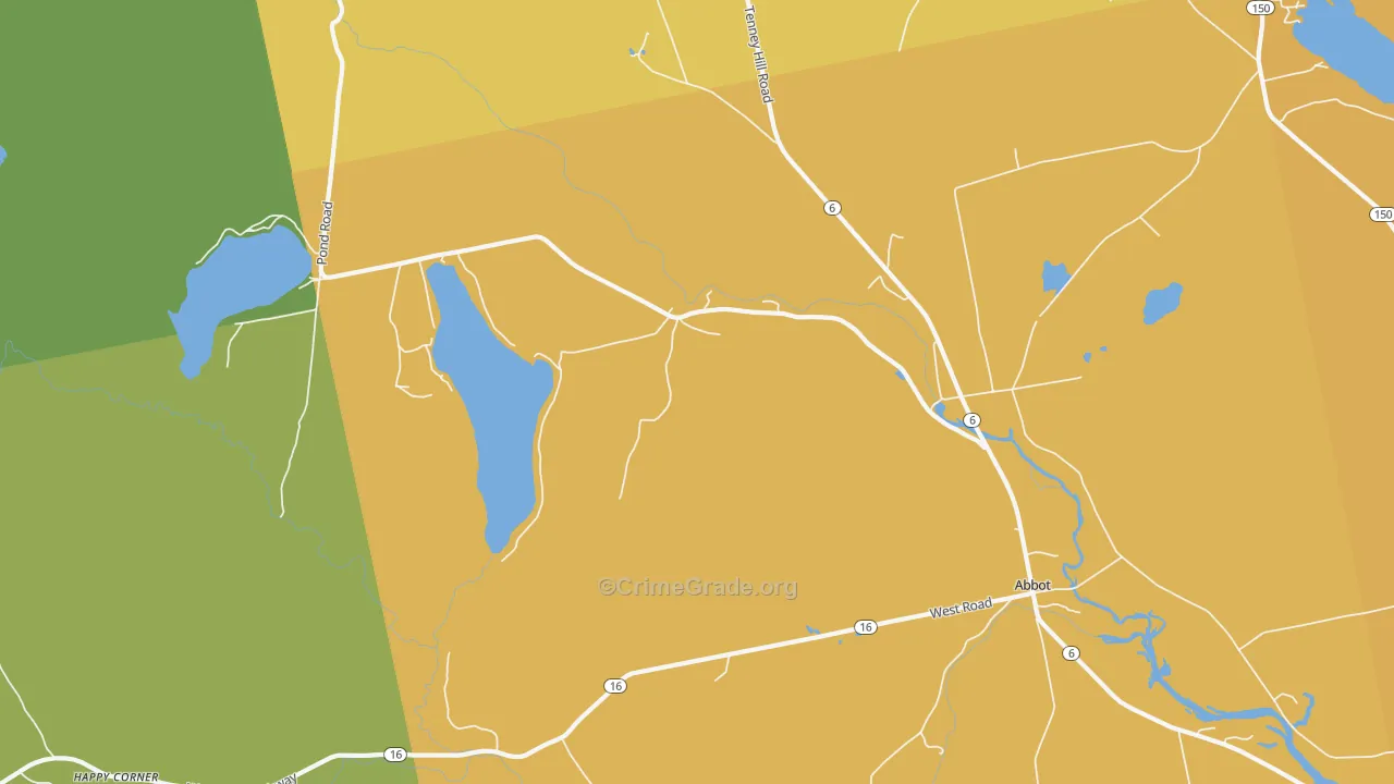 Upper Abbot, ME Map of Vandalism Rates