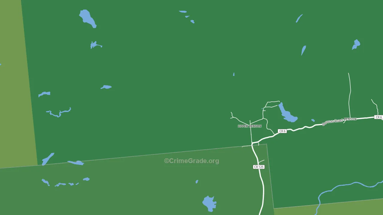Upper Benson, NY Map of Vandalism Rates