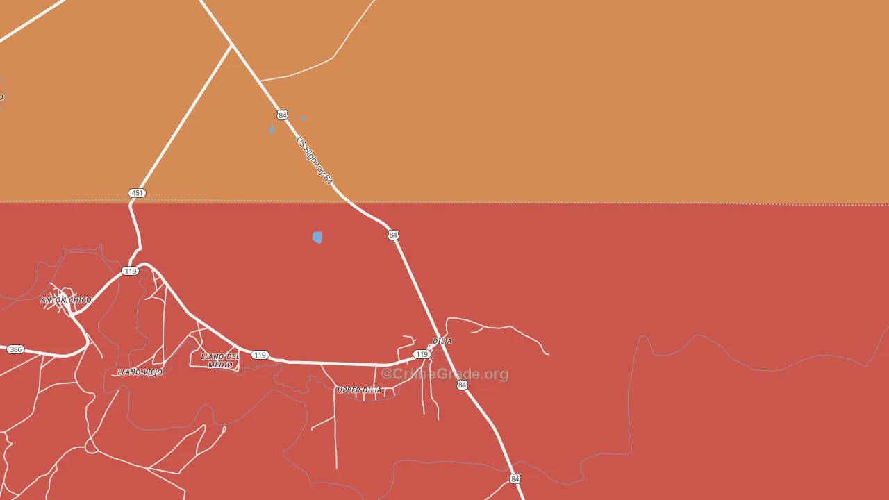 Upper Dilia, NM Map of Vandalism Rates