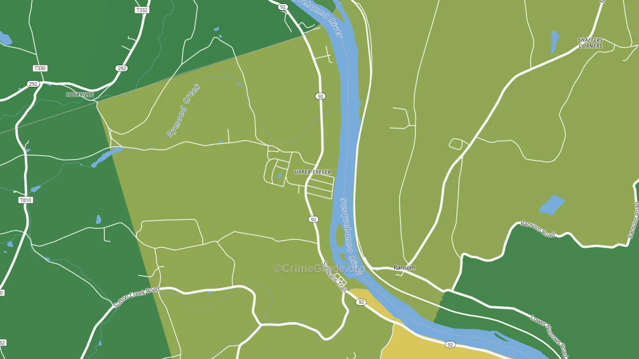 Upper Exeter, PA Map of Vandalism Rates