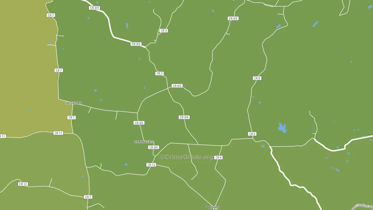 Upper Flats, WV Map of Vandalism Rates
