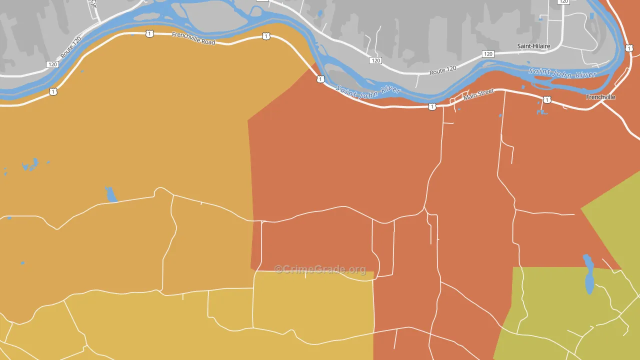 Upper Frenchville, ME Map of Vandalism Rates