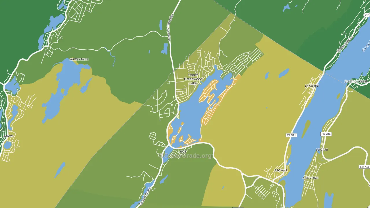 Upper Greenwood Lake, NJ Map of Vandalism Rates