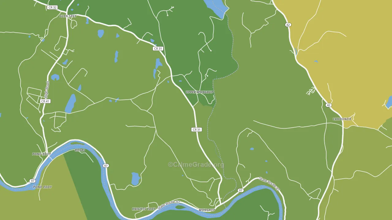 Upper Mongaup, NY Map of Vandalism Rates