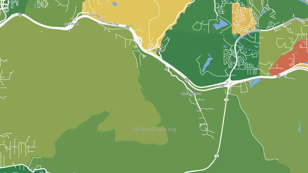 Upper Preston, WA Map of Vandalism Rates