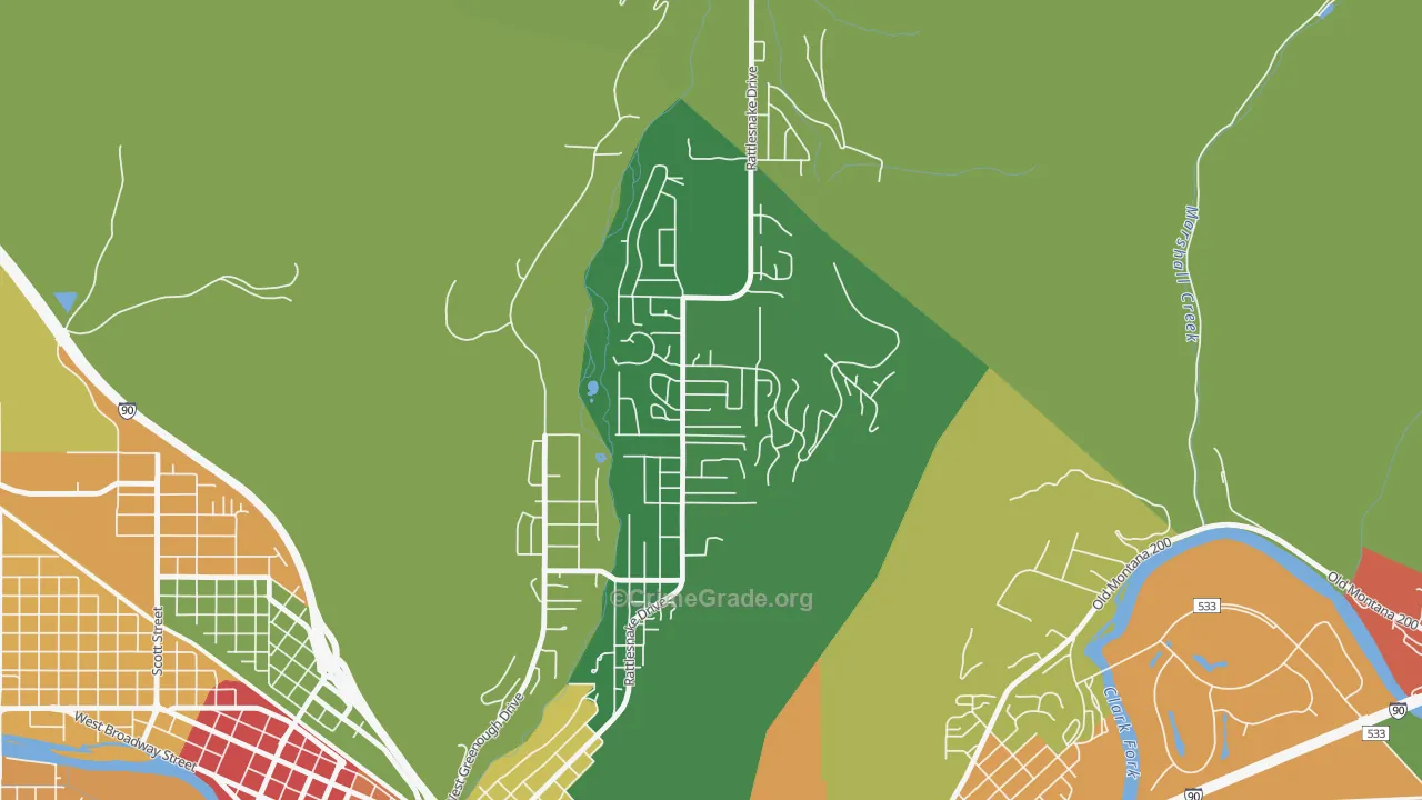 Upper Rattlesnake, Missoula, MT Map of Vandalism Rates