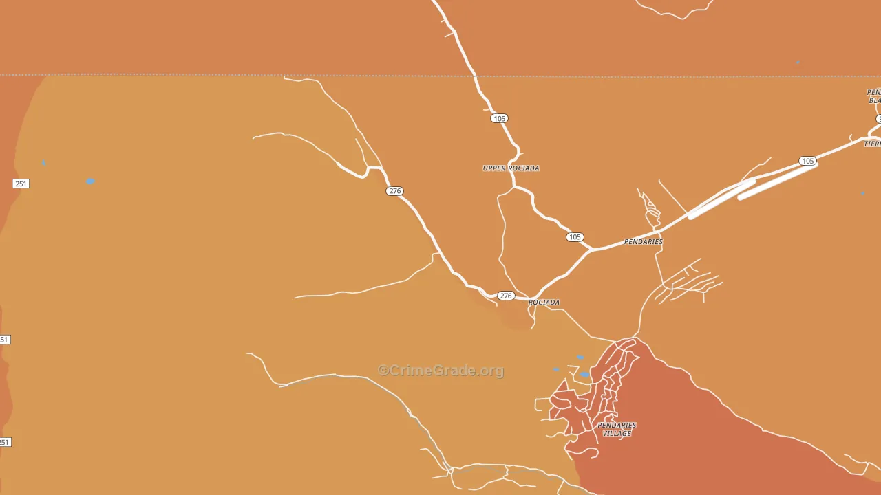 Upper Rociada, NM Map of Vandalism Rates