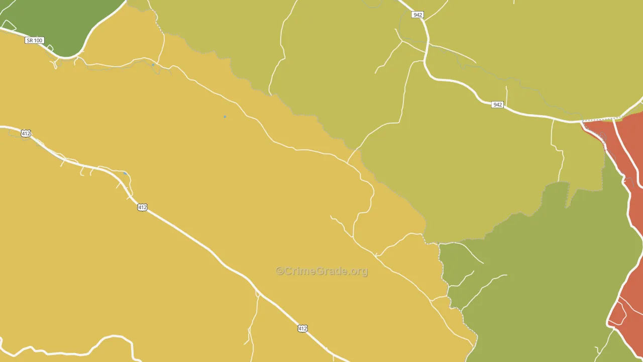 Upper Sinking, TN Map of Vandalism Rates