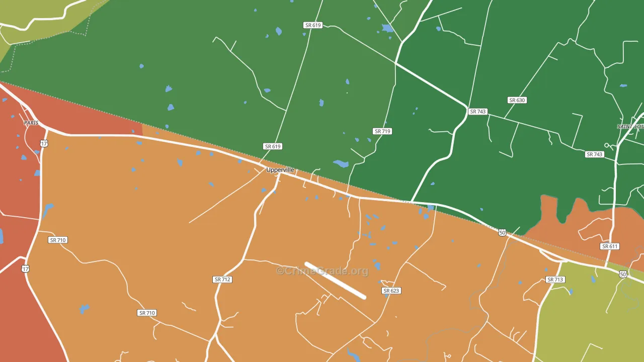 Upperville, VA Map of Vandalism Rates
