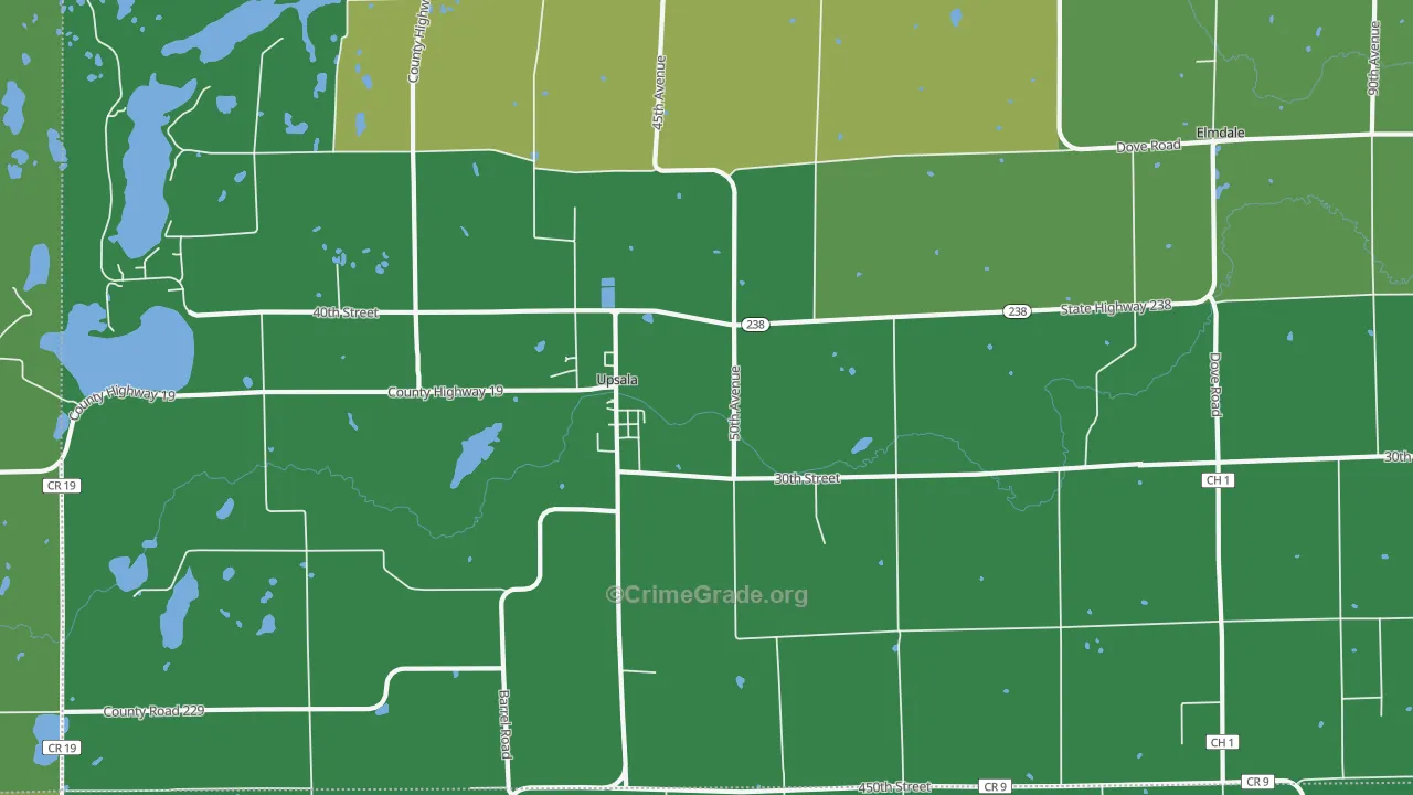 Upsala, MN Map of Vandalism Rates