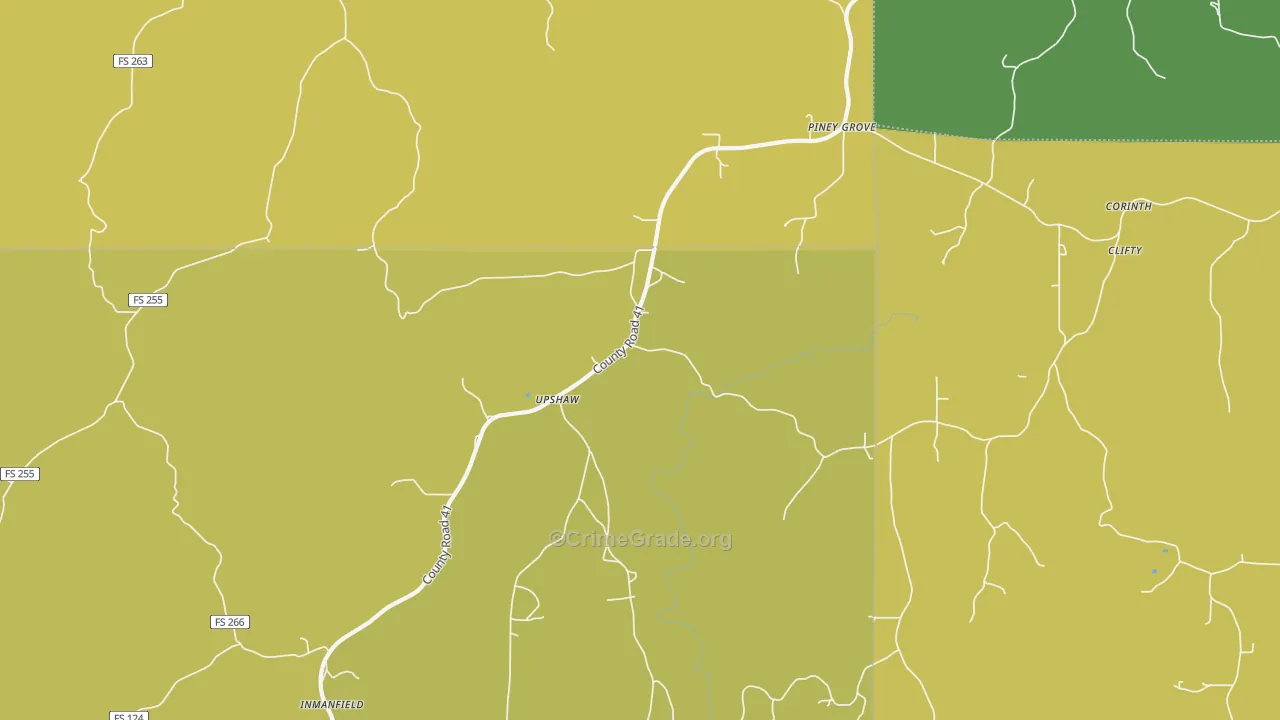 Upshaw, AL Map of Vandalism Rates