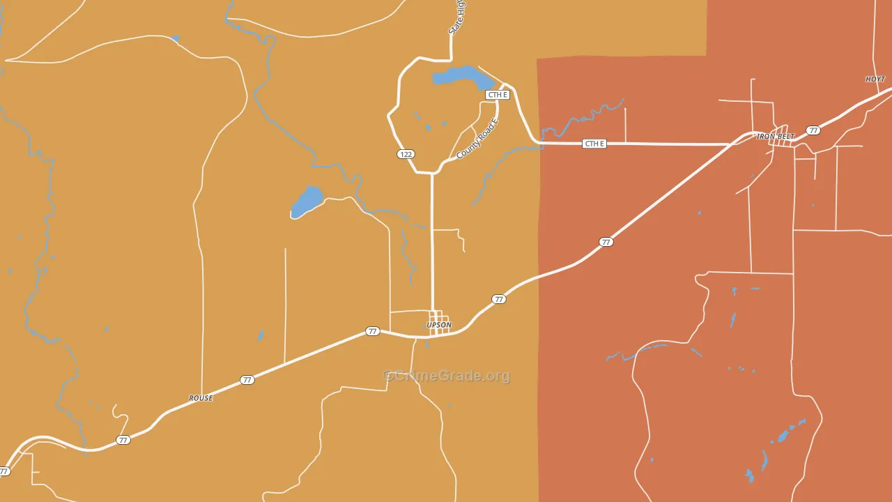 Upson, WI Map of Vandalism Rates