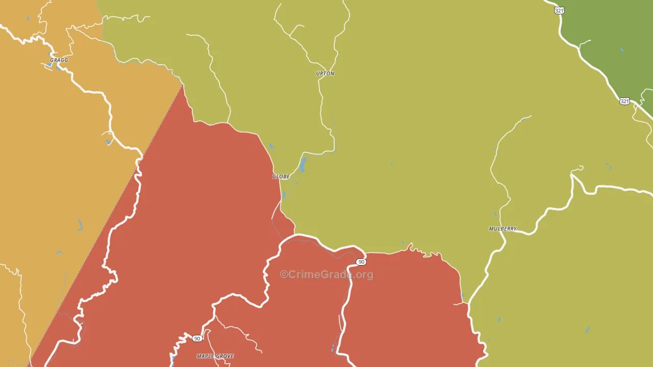 Upton, NC Map of Vandalism Rates