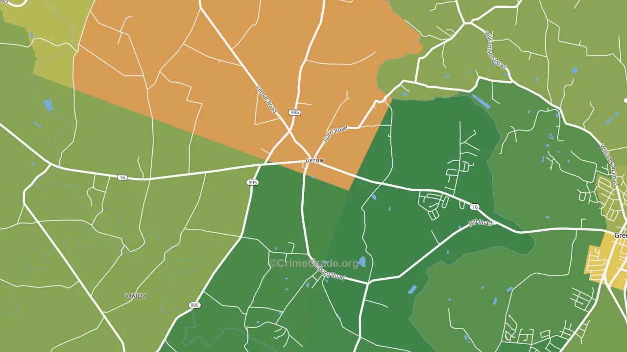 Upton, PA Map of Vandalism Rates