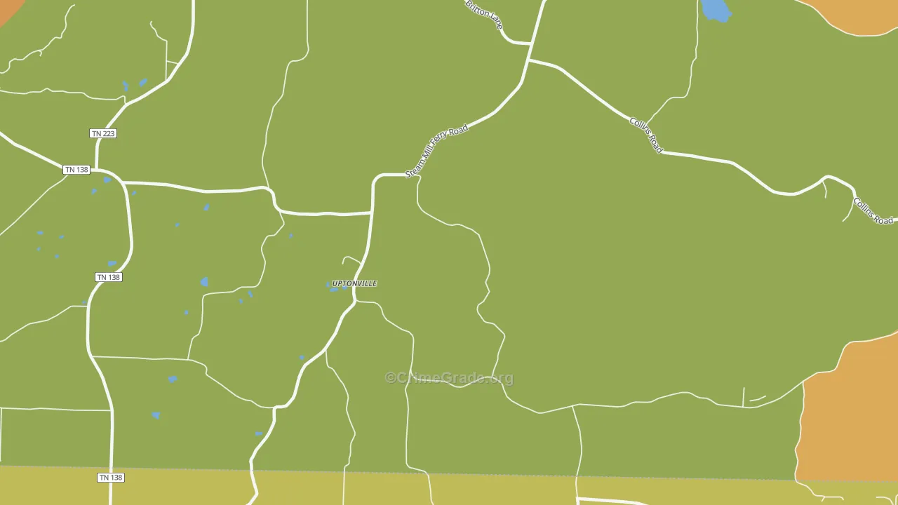 Uptonville, TN Map of Vandalism Rates