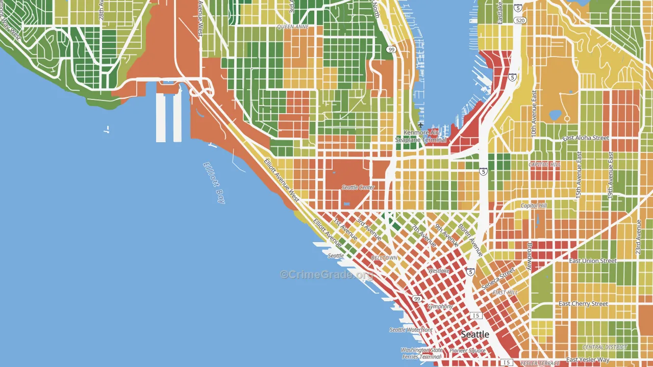 Uptown, Seattle, WA Map of Vandalism Rates