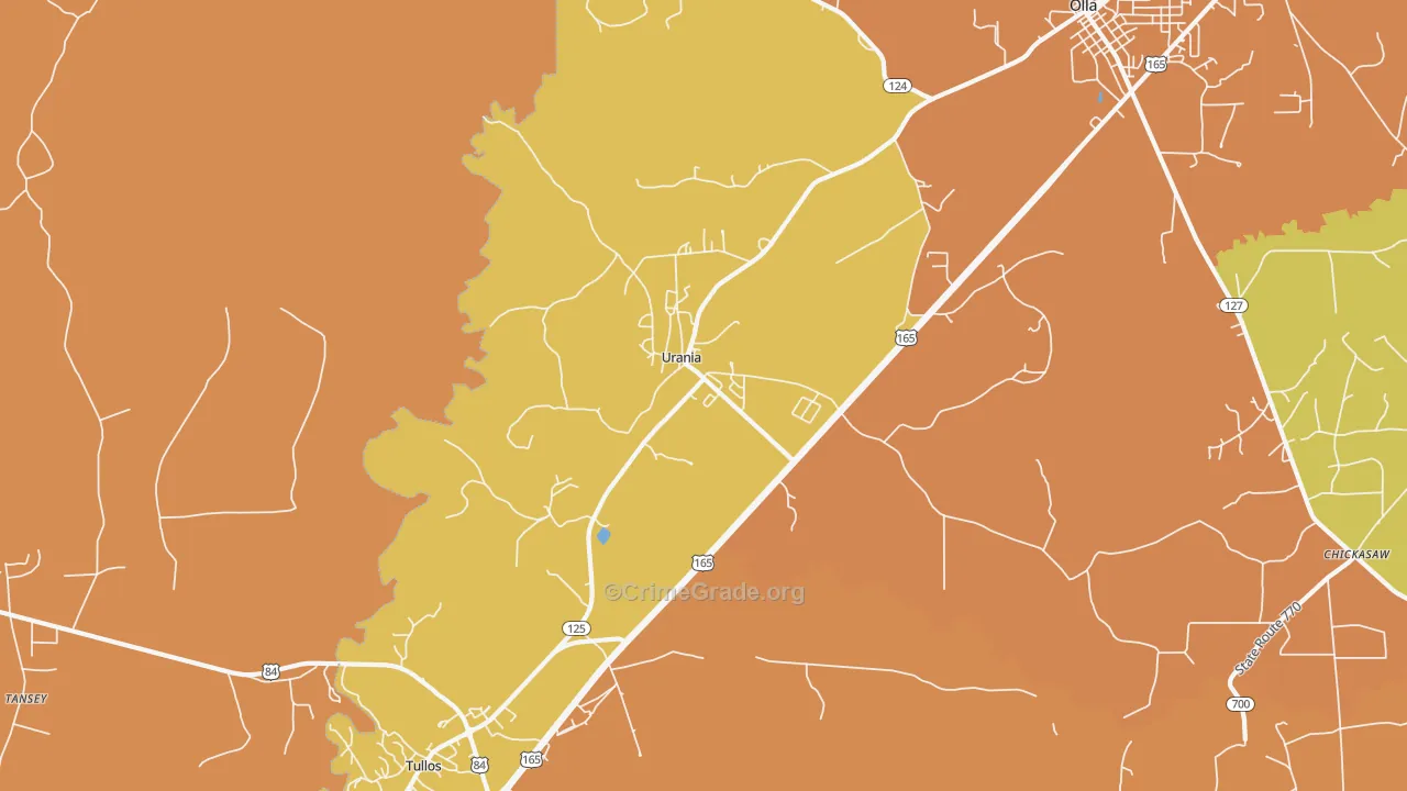 Urania, LA Map of Vandalism Rates
