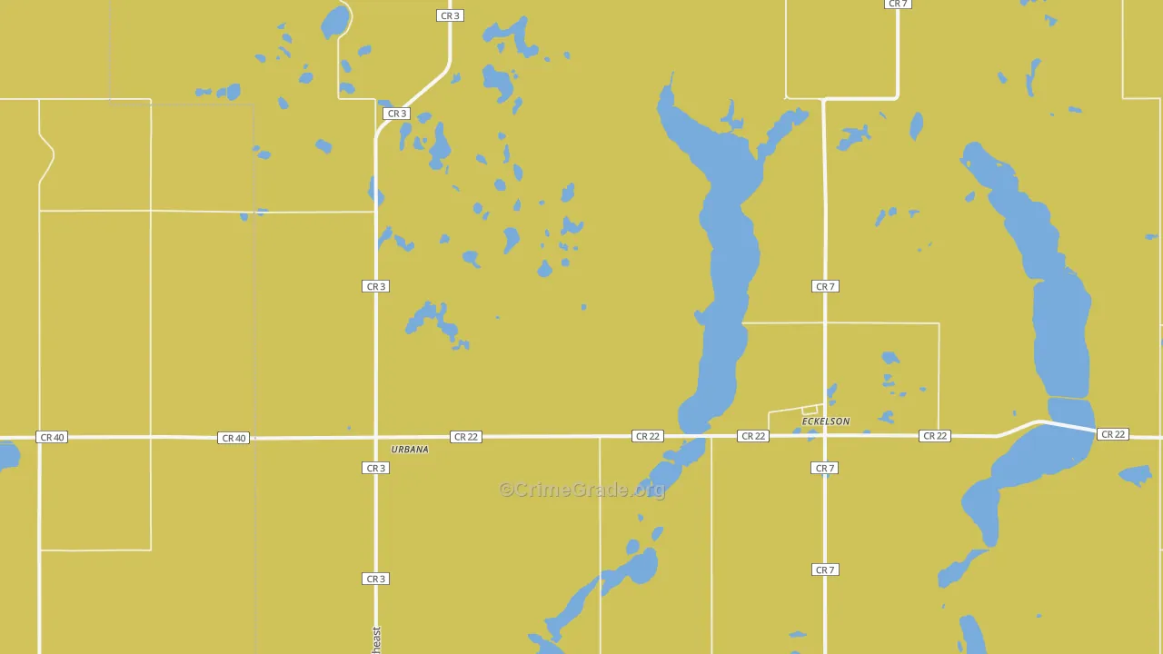 Urbana, ND Map of Vandalism Rates