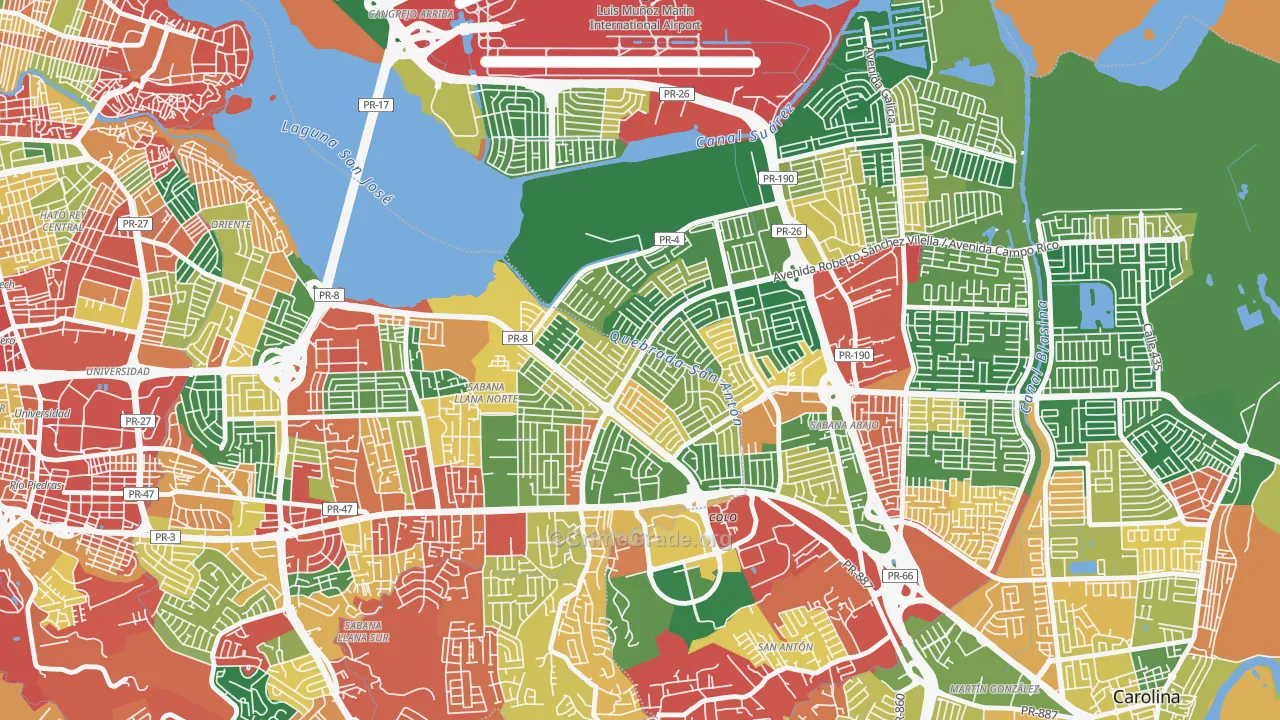 Urbanizacion Country Club, San Juan, PR Map of Vandalism Rates