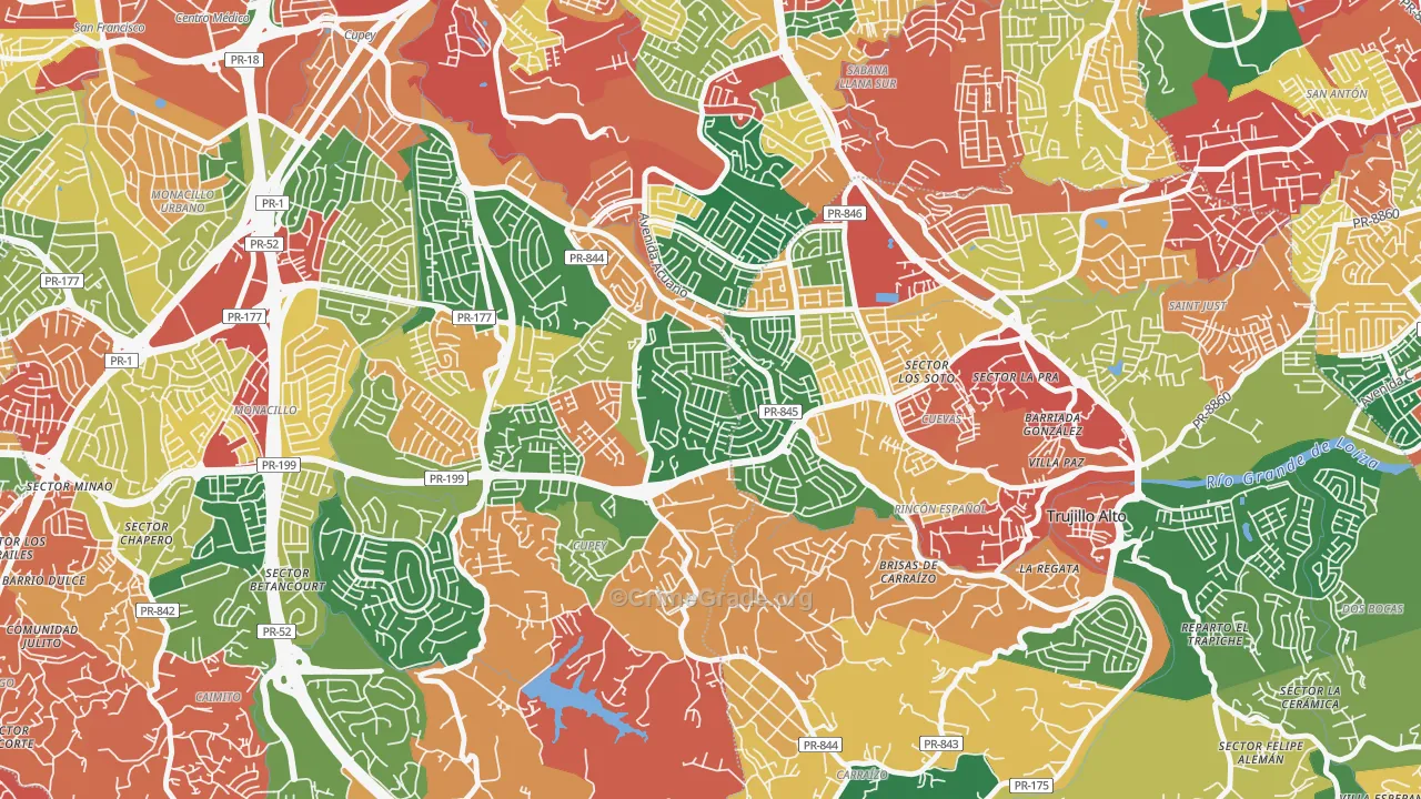 Urbanizacion Fairview, San Juan, PR Map of Vandalism Rates