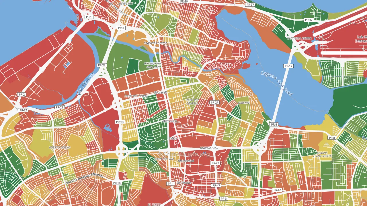 Urbanizacion Floral Park, San Juan, PR Map of Vandalism Rates