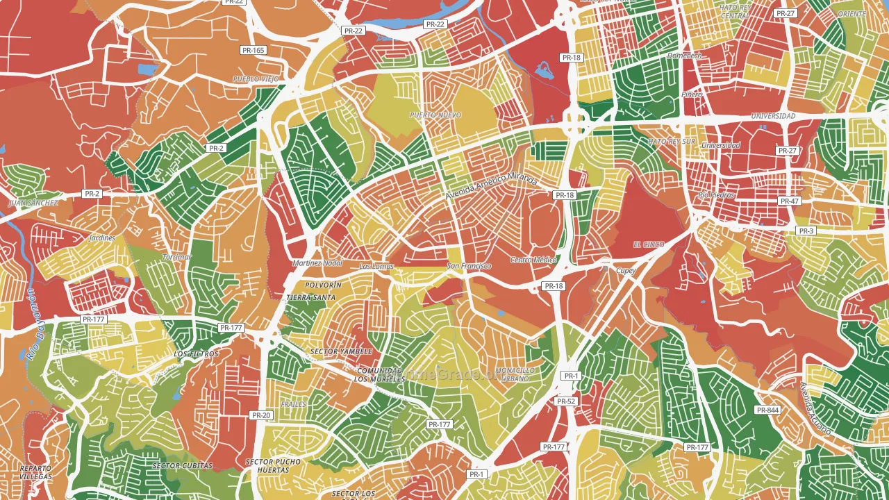 Urbanizacion La Riviera, San Juan, PR Map of Vandalism Rates