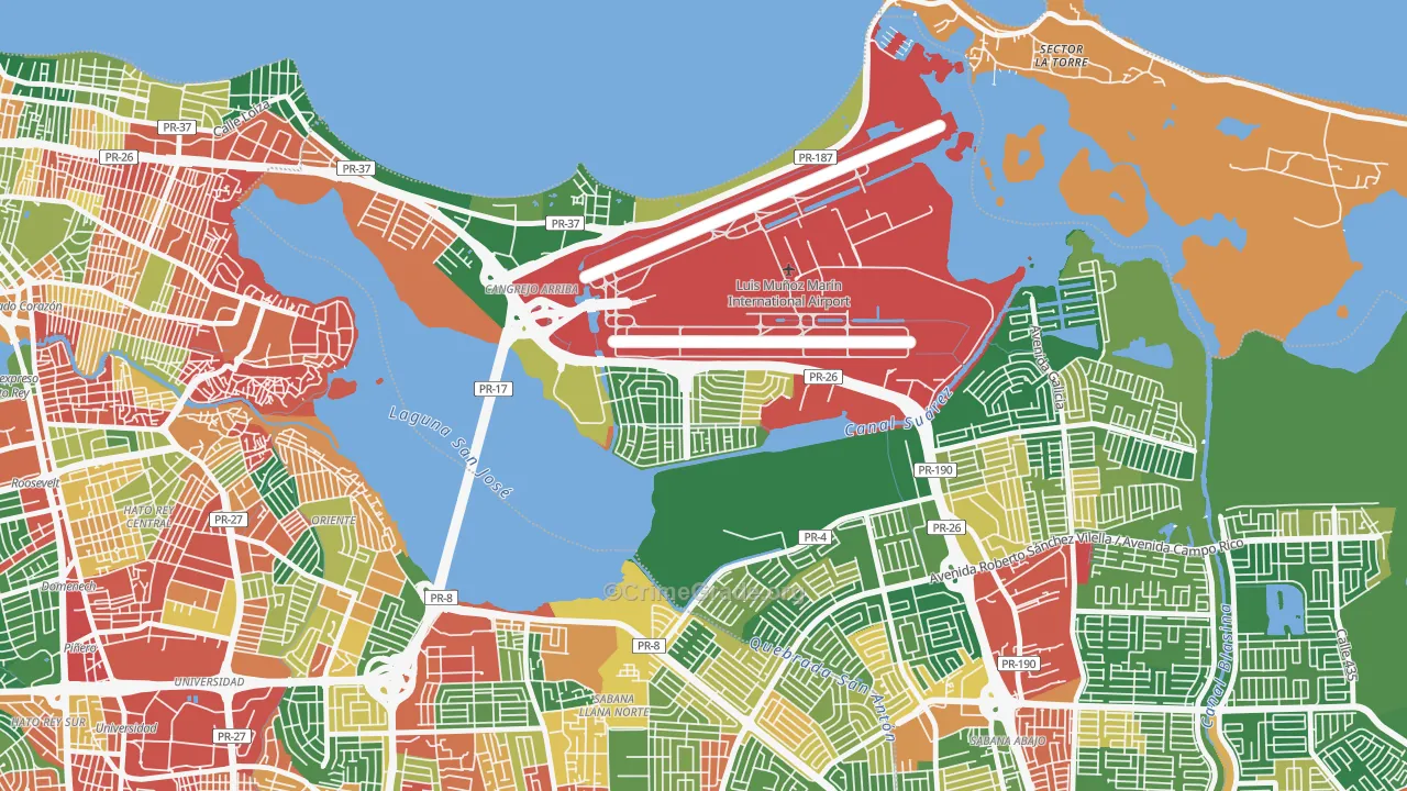 Urbanizacion Los Angeles, Carolina, PR Map of Vandalism Rates