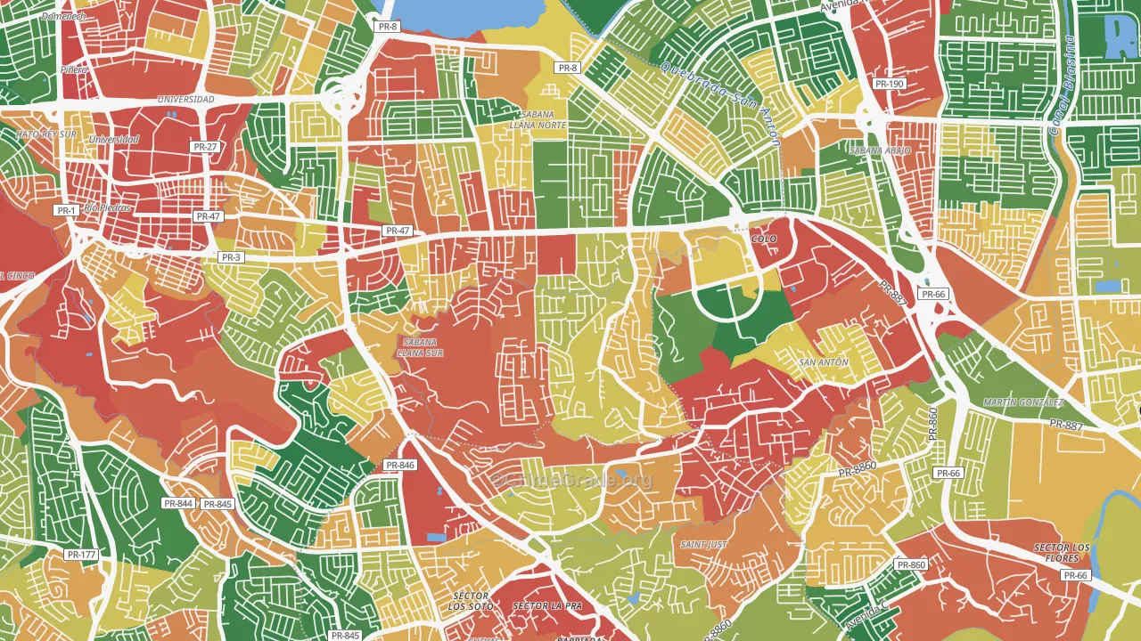 Urbanizacion Monte Carlo-San Juan, San Juan, PR Map of Vandalism Rates