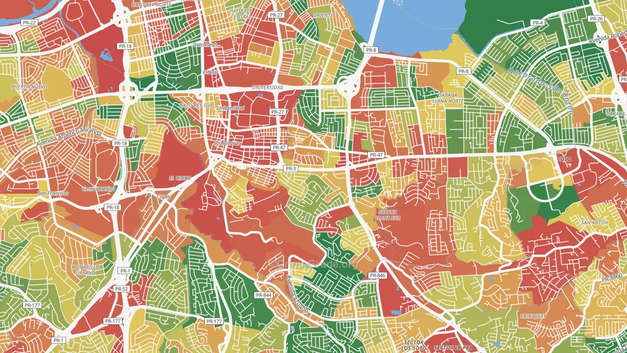 Urbanizacion San Agustin, San Juan, PR Map of Vandalism Rates