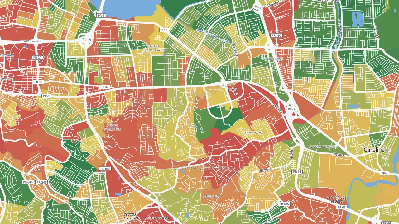 Urbanizacion San Martin, San Juan, PR Map of Vandalism Rates
