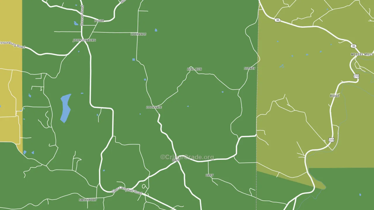 Urey, PA Map of Vandalism Rates