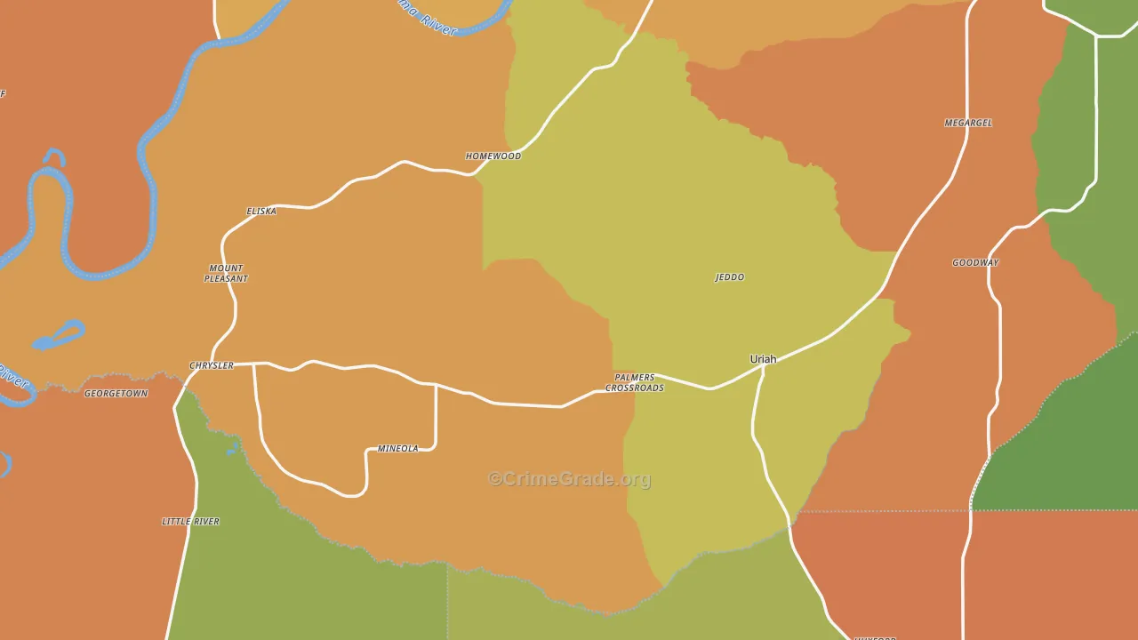Uriah, AL Map of Vandalism Rates