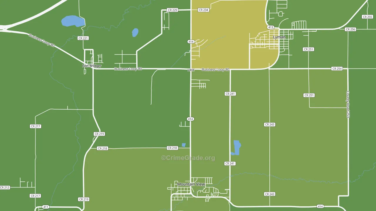 Urie, WY Map of Vandalism Rates