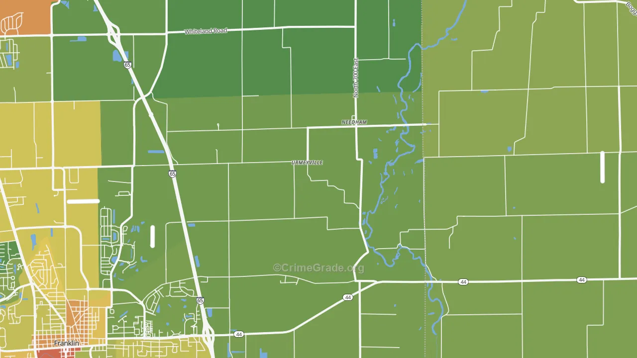 Urmeyville, IN Map of Vandalism Rates