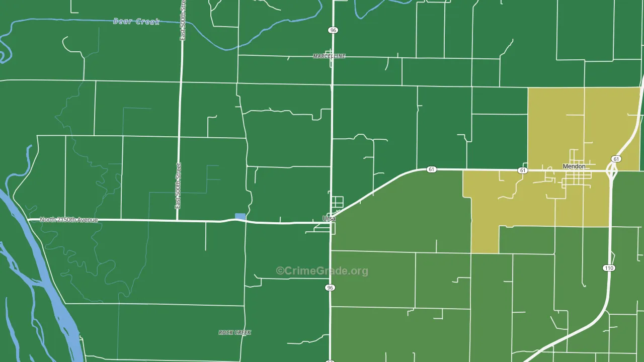 Ursa, IL Map of Vandalism Rates
