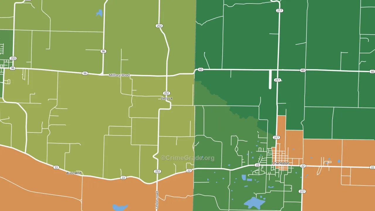 Ursula, AR Map of Vandalism Rates