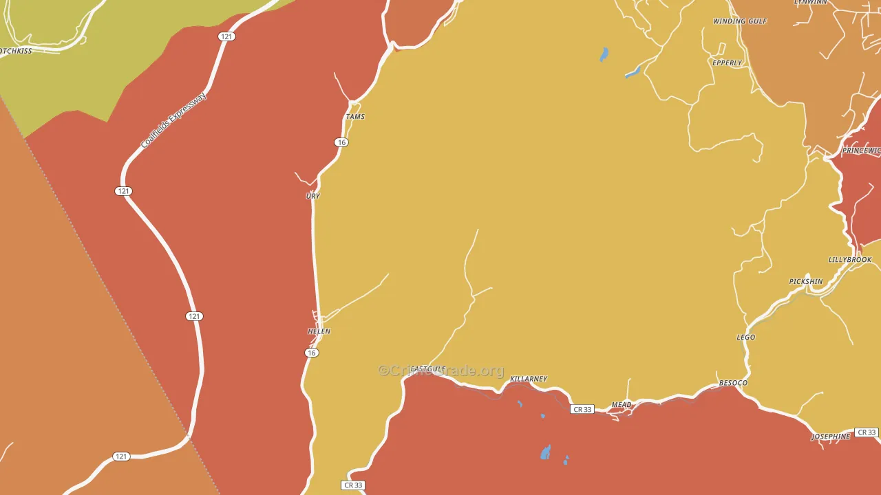 Ury, WV Map of Vandalism Rates