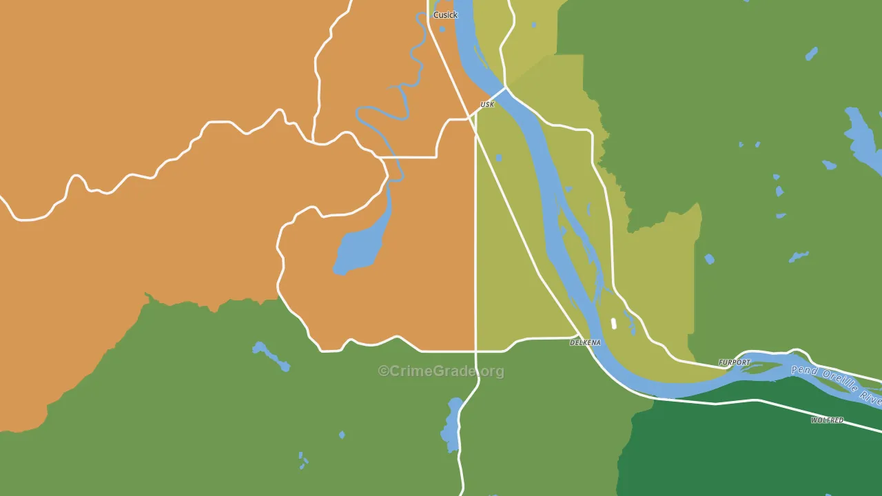 Usk, WA Map of Vandalism Rates