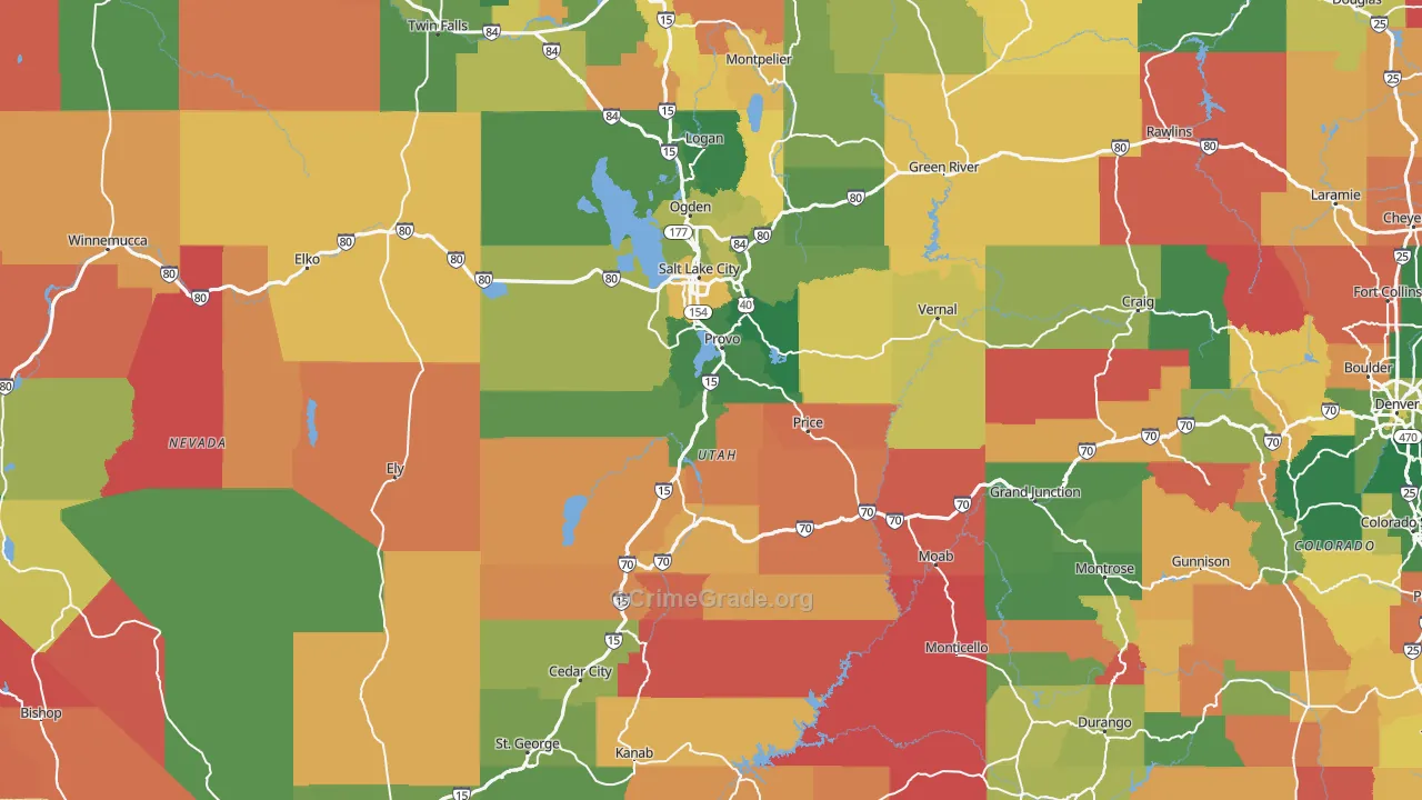 Utah Map of Vandalism Rates