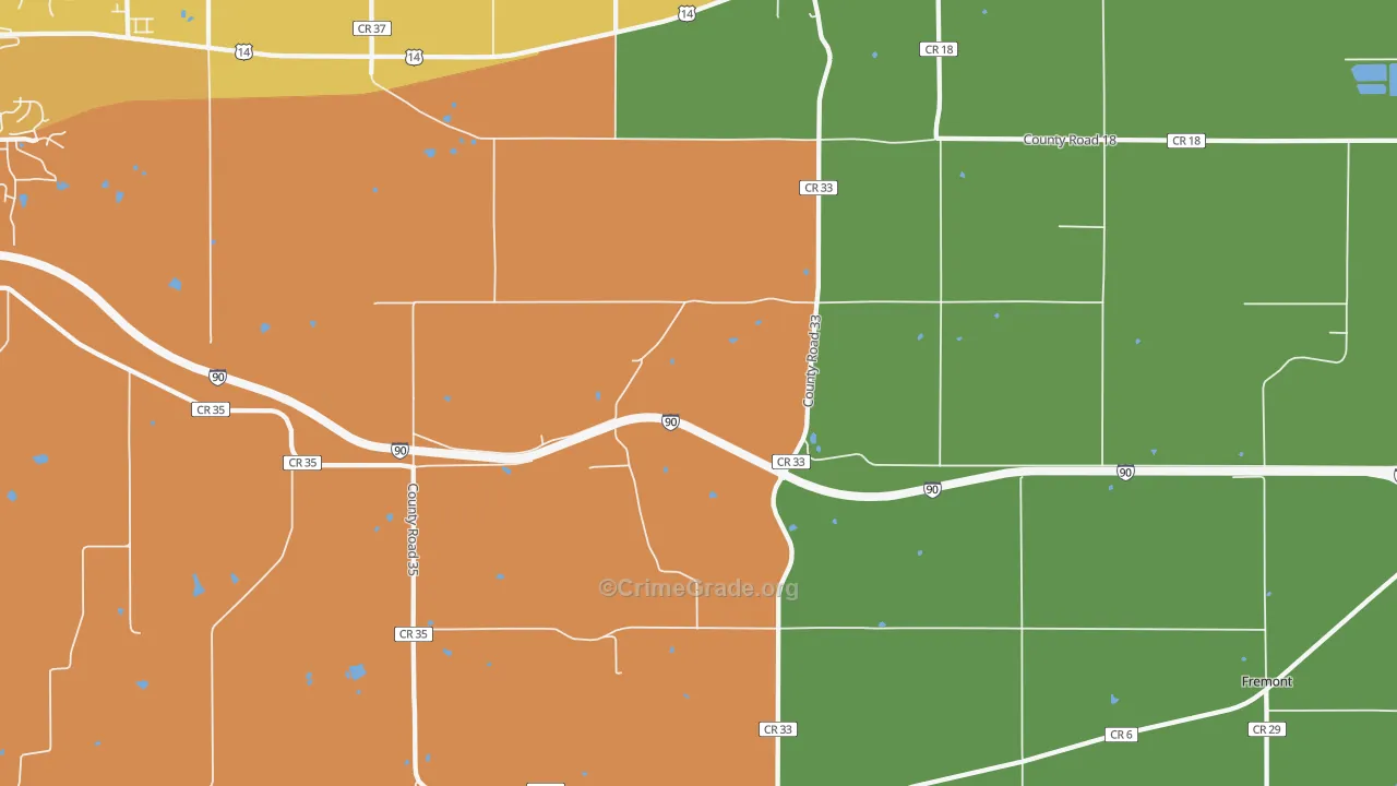 Utica, MN Map of Vandalism Rates