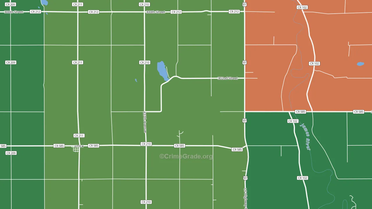 Utica, SD Map of Vandalism Rates