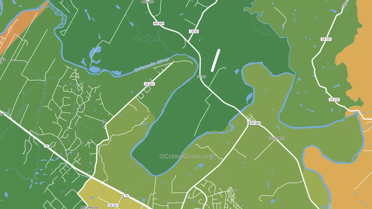 Utley, TX Map of Vandalism Rates