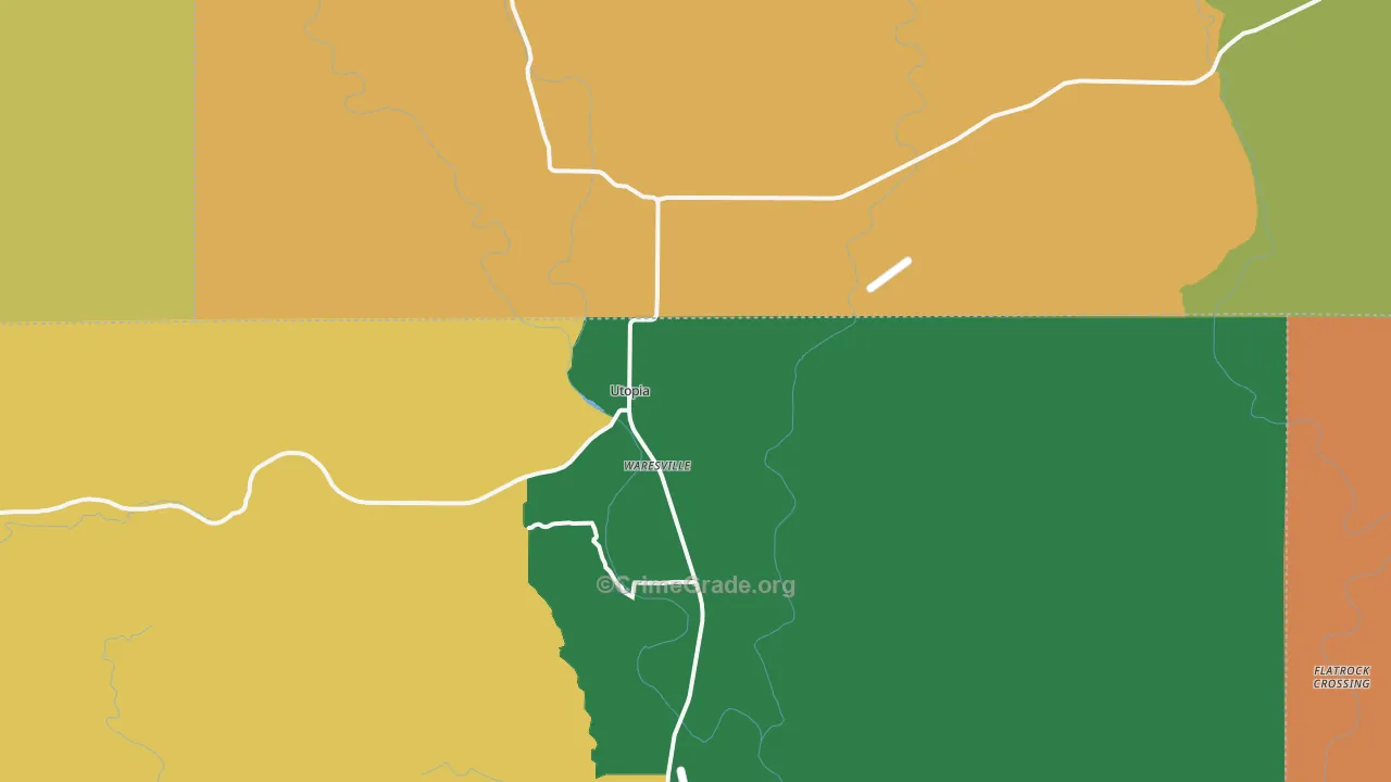 Utopia, TX Map of Vandalism Rates