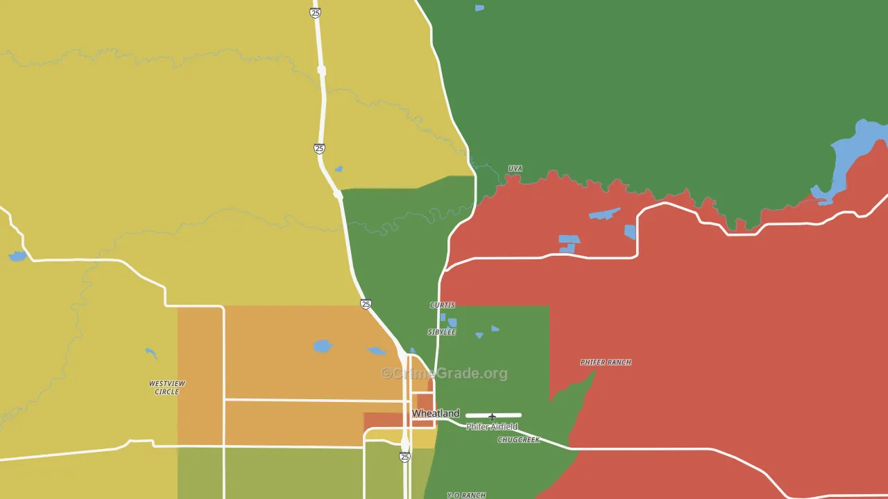 Uva, WY Map of Vandalism Rates